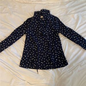 Anthropologie polka dot rain coat